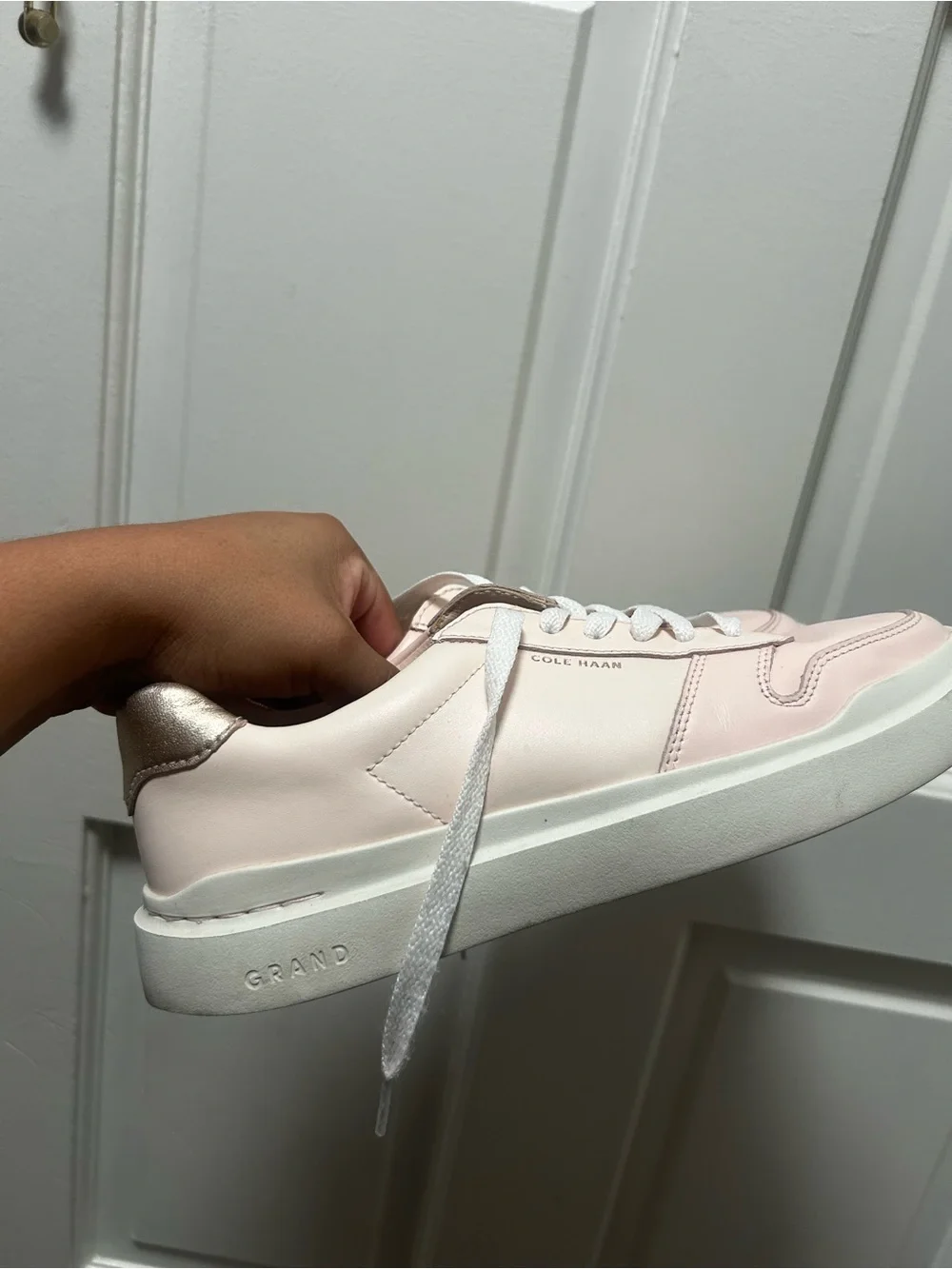 Cole Haan GrandPro Rally Court Pink Leather Laced Up Sneakers Shoes Womens Sz 7